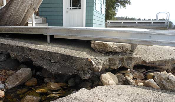 Pier-A-Matic Pier Installed Over Broken Concrete